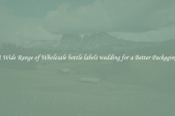 A Wide Range of Wholesale bottle labels wedding for a Better Packaging 