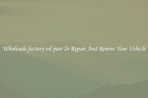 Wholesale factory oil pan To Repair And Renew Your Vehicle