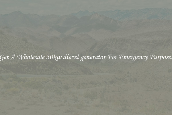 Get A Wholesale 30kw diezel generator For Emergency Purposes
