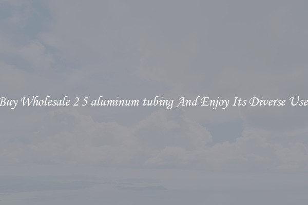 Buy Wholesale 2 5 aluminum tubing And Enjoy Its Diverse Uses