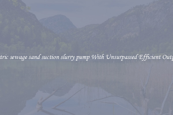 electric sewage sand suction slurry pump With Unsurpassed Efficient Outputs