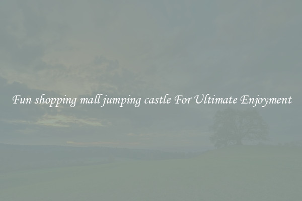 Fun shopping mall jumping castle For Ultimate Enjoyment