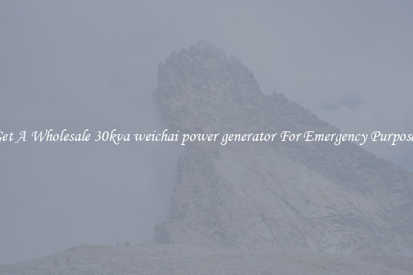 Get A Wholesale 30kva weichai power generator For Emergency Purposes
