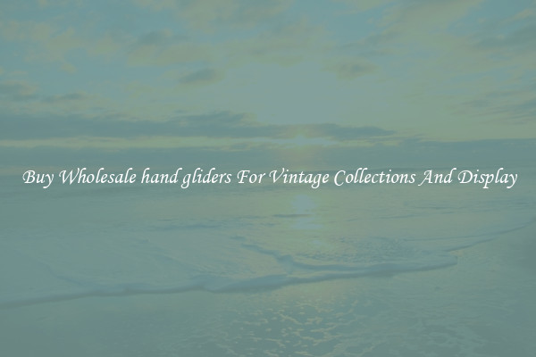 Buy Wholesale hand gliders For Vintage Collections And Display