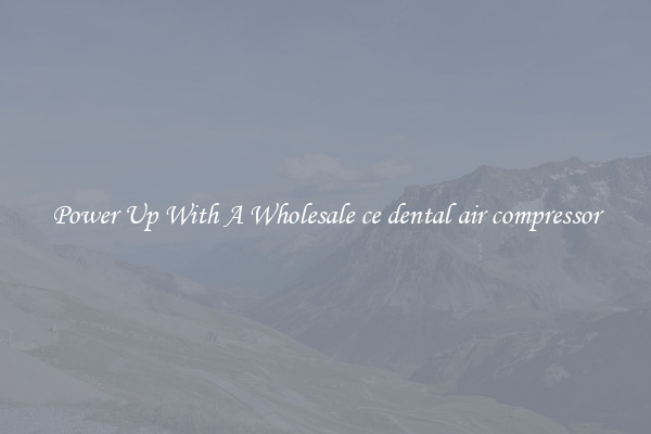 Power Up With A Wholesale ce dental air compressor